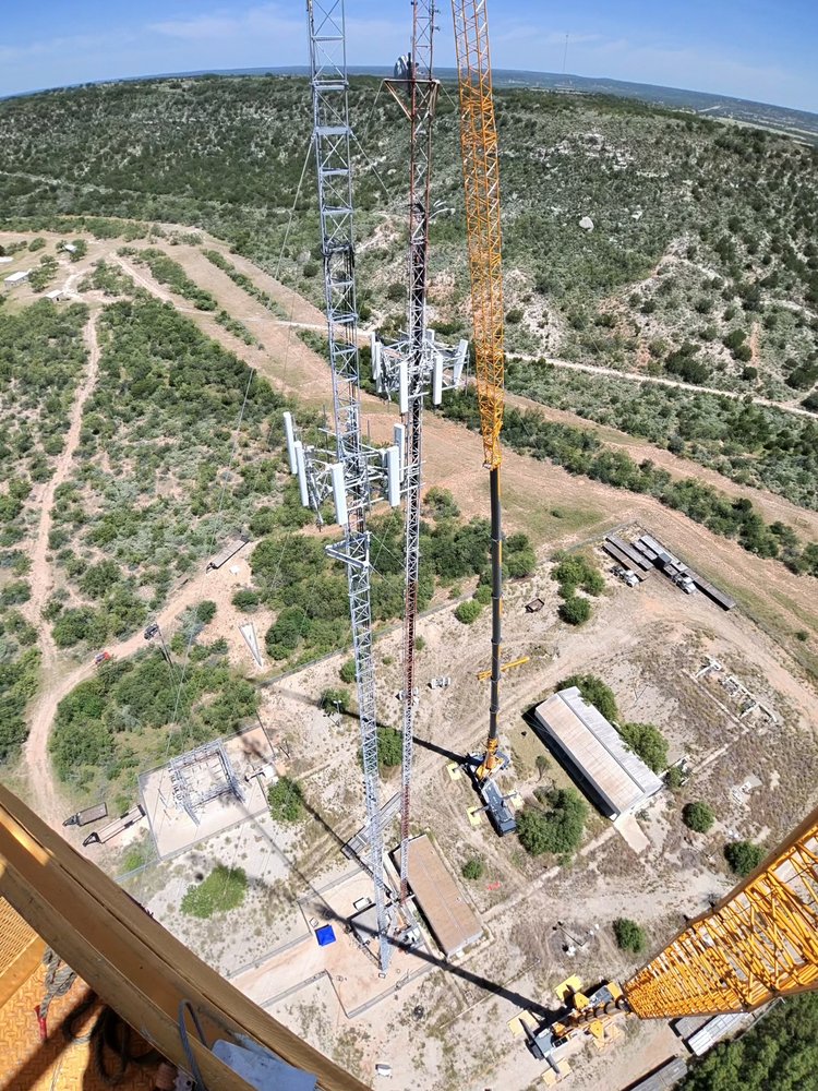 Aerial view of a full communication site